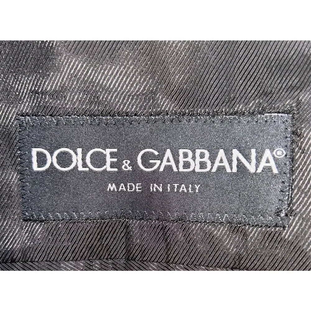 Dolce & Gabbana 3-Button Men's Wool Suit Jacket Black Size 44 Blazer